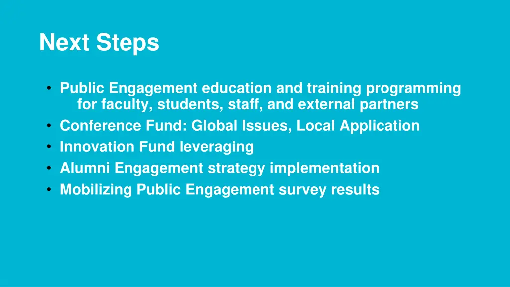 next steps
