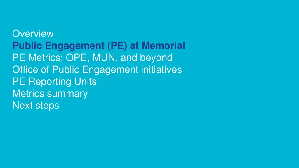 overview public engagement pe at memorial 1