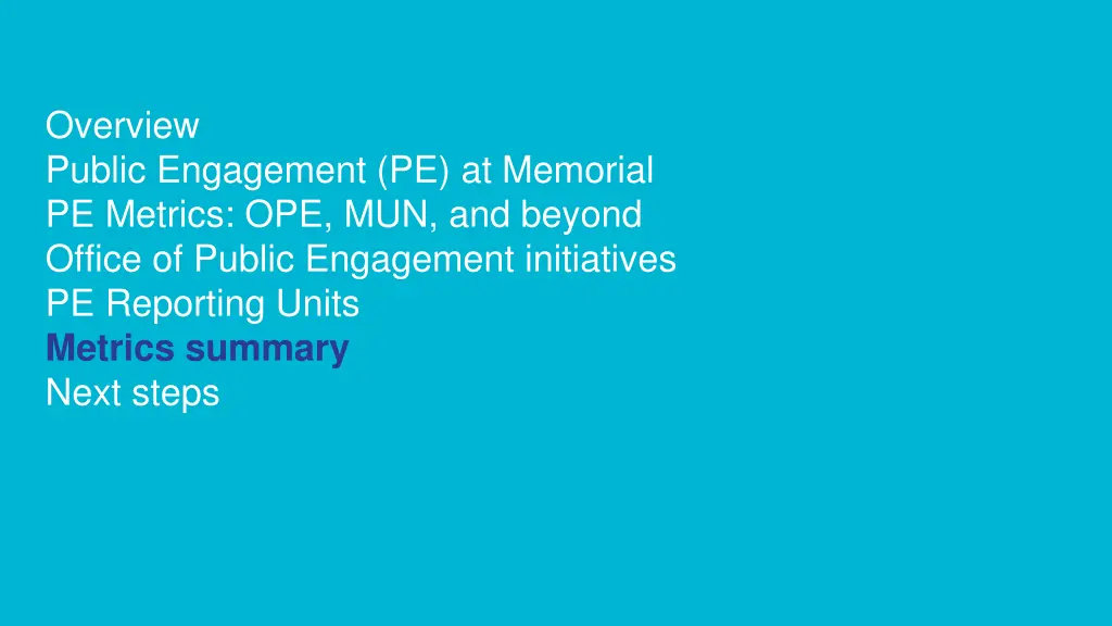 overview public engagement pe at memorial 5