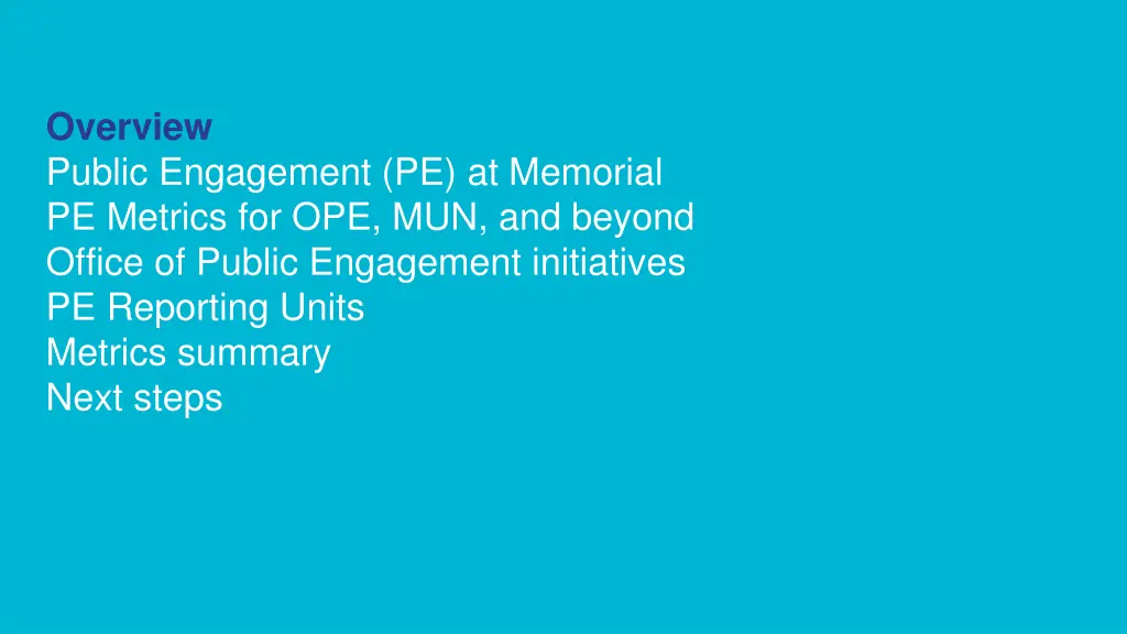 overview public engagement pe at memorial