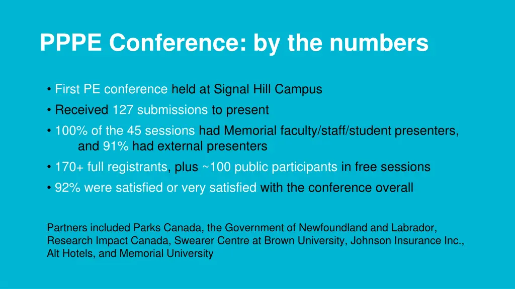 pppe conference by the numbers