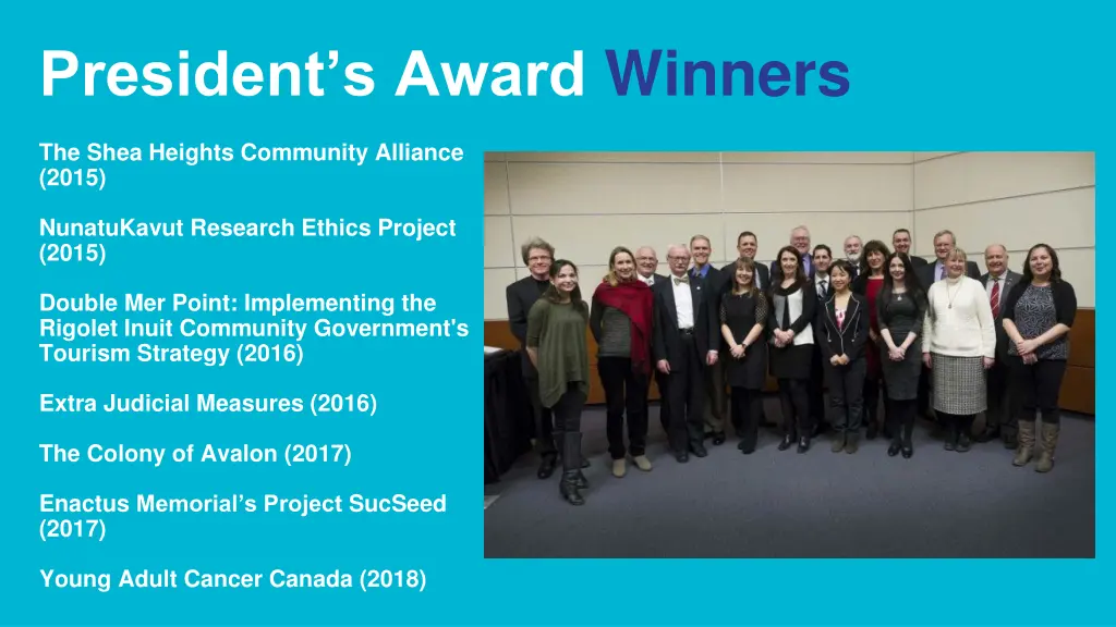 president s award winners