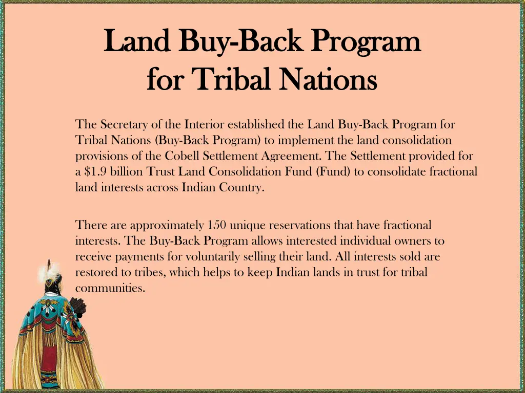 land buy land buy back program back program