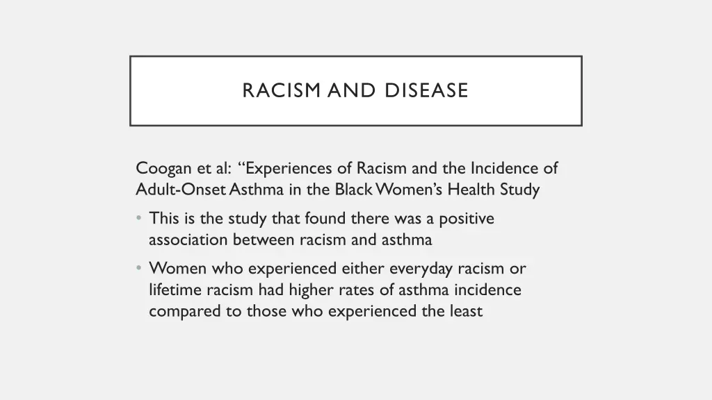 racism and disease