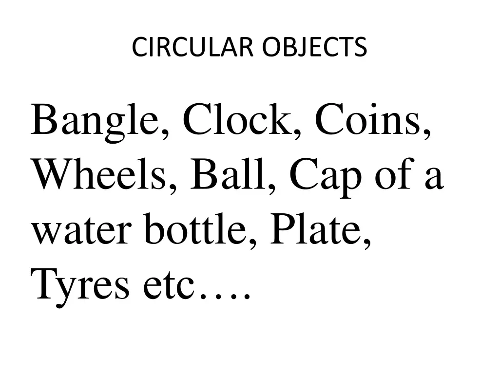 circular objects
