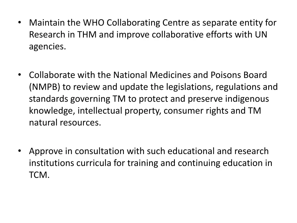 maintain the who collaborating centre as separate