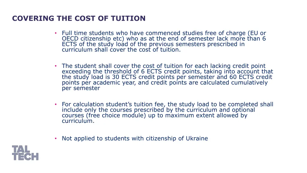 covering the cost of tuition