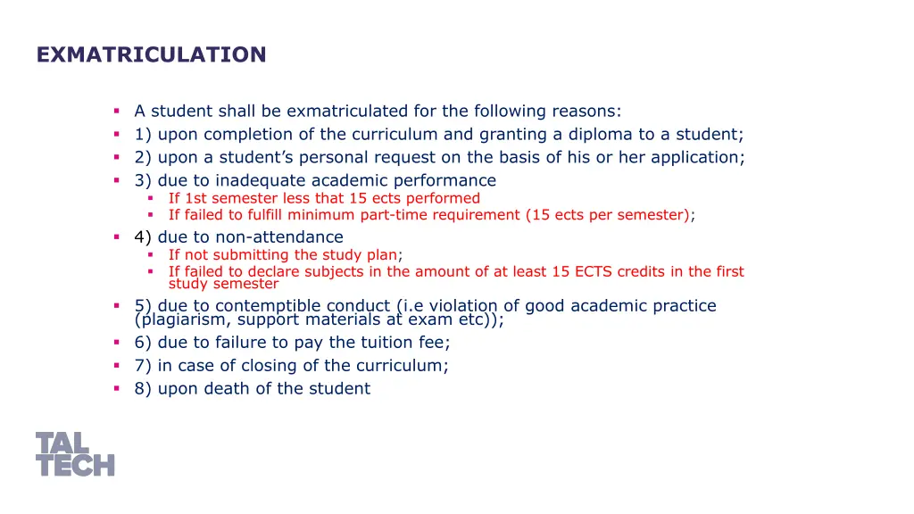 exmatriculation