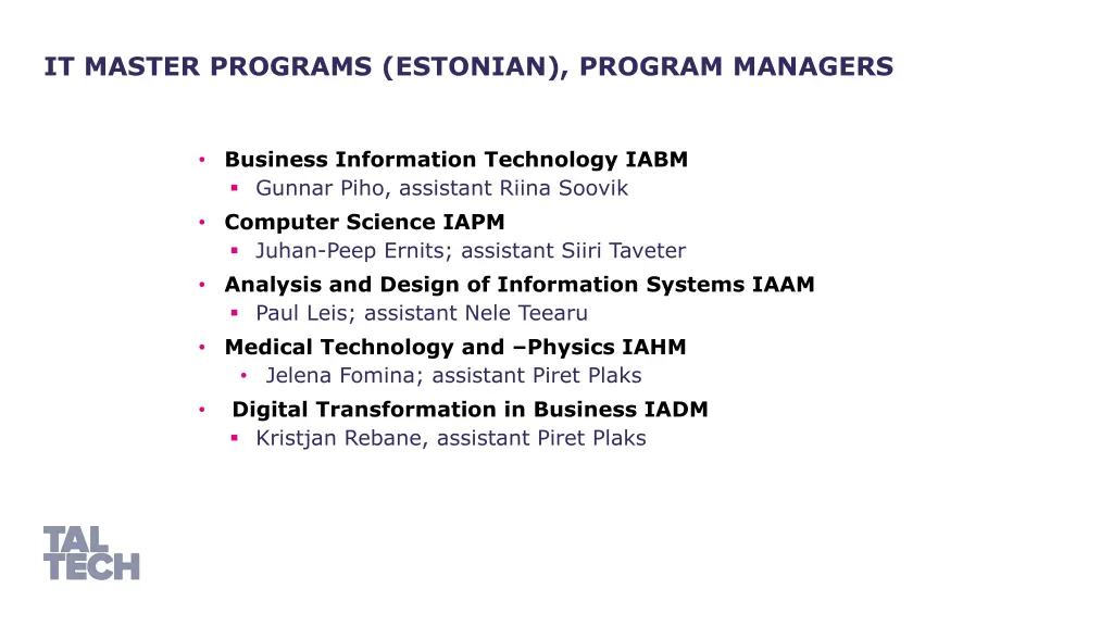 it master programs estonian program managers