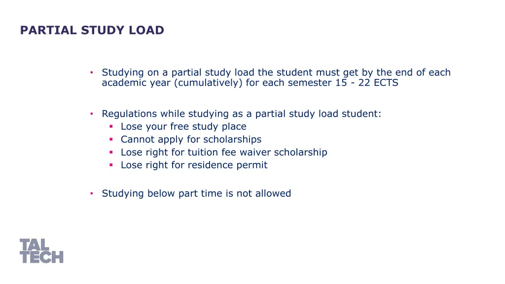 partial study load