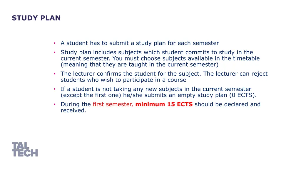study plan