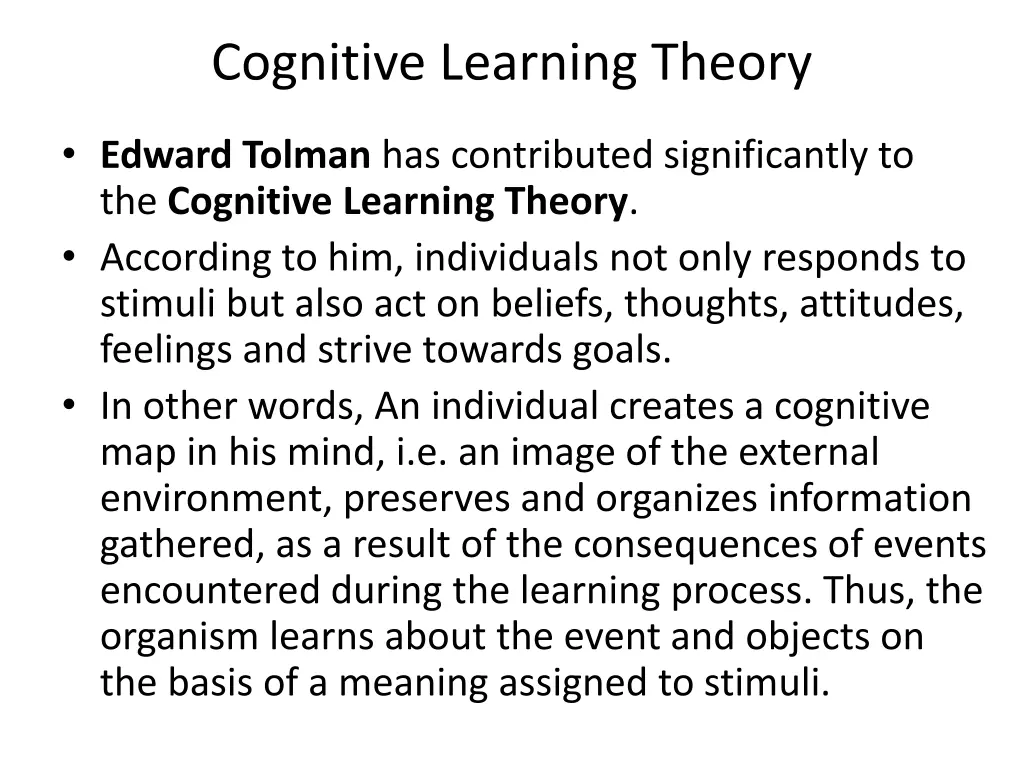 cognitive learning theory
