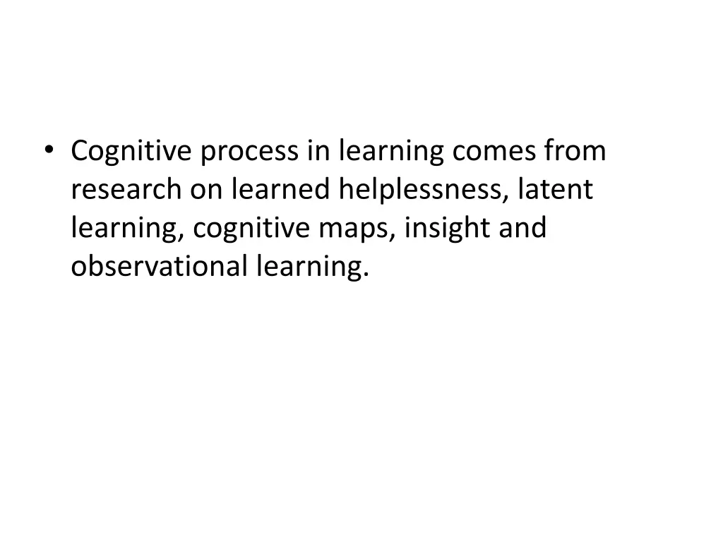 cognitive process in learning comes from research