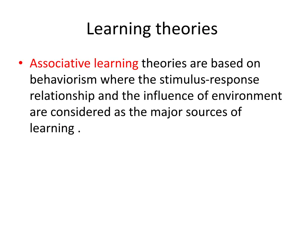 learning theories