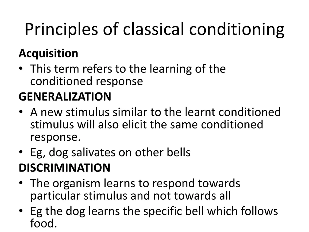 principles of classical conditioning