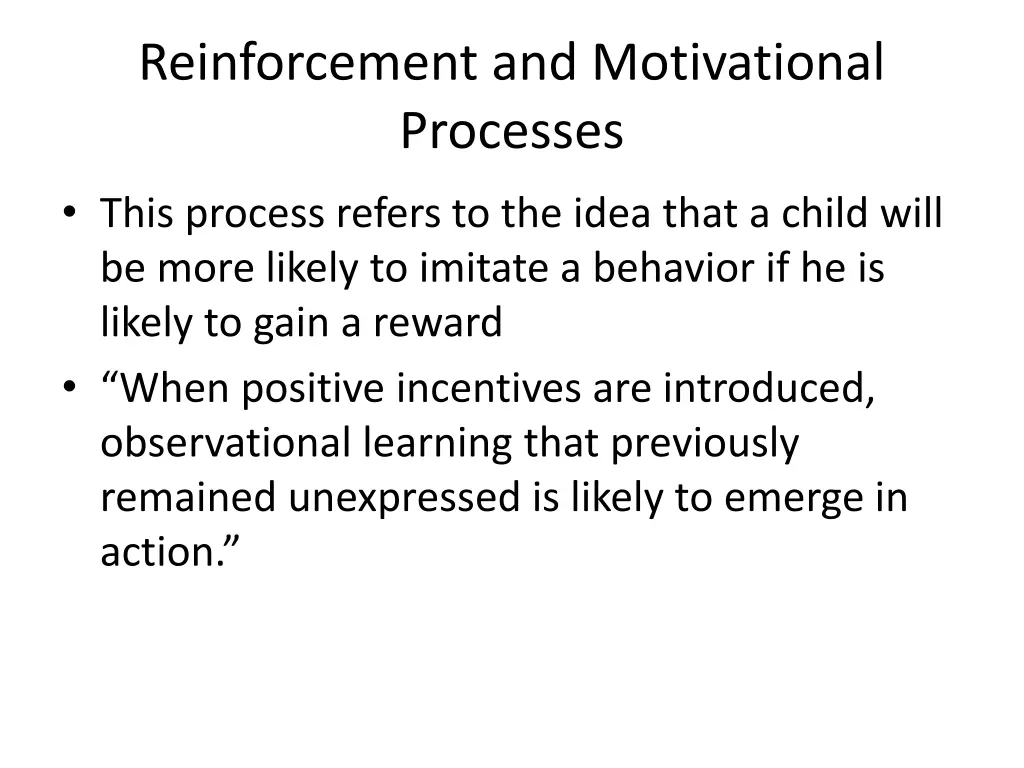reinforcement and motivational processes