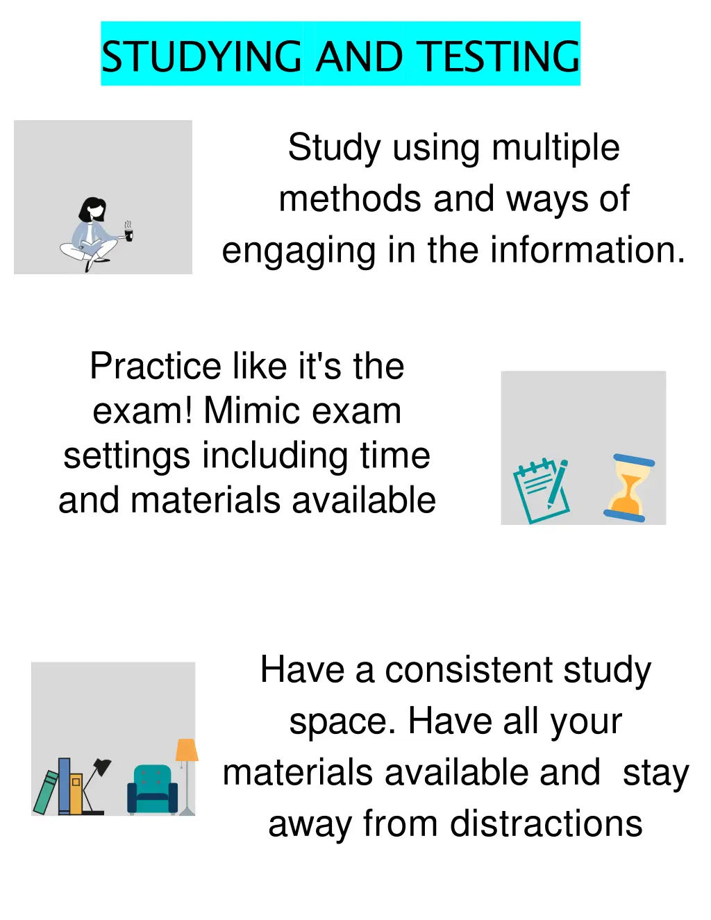 studying and testing