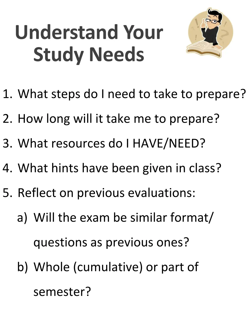 understand your study needs