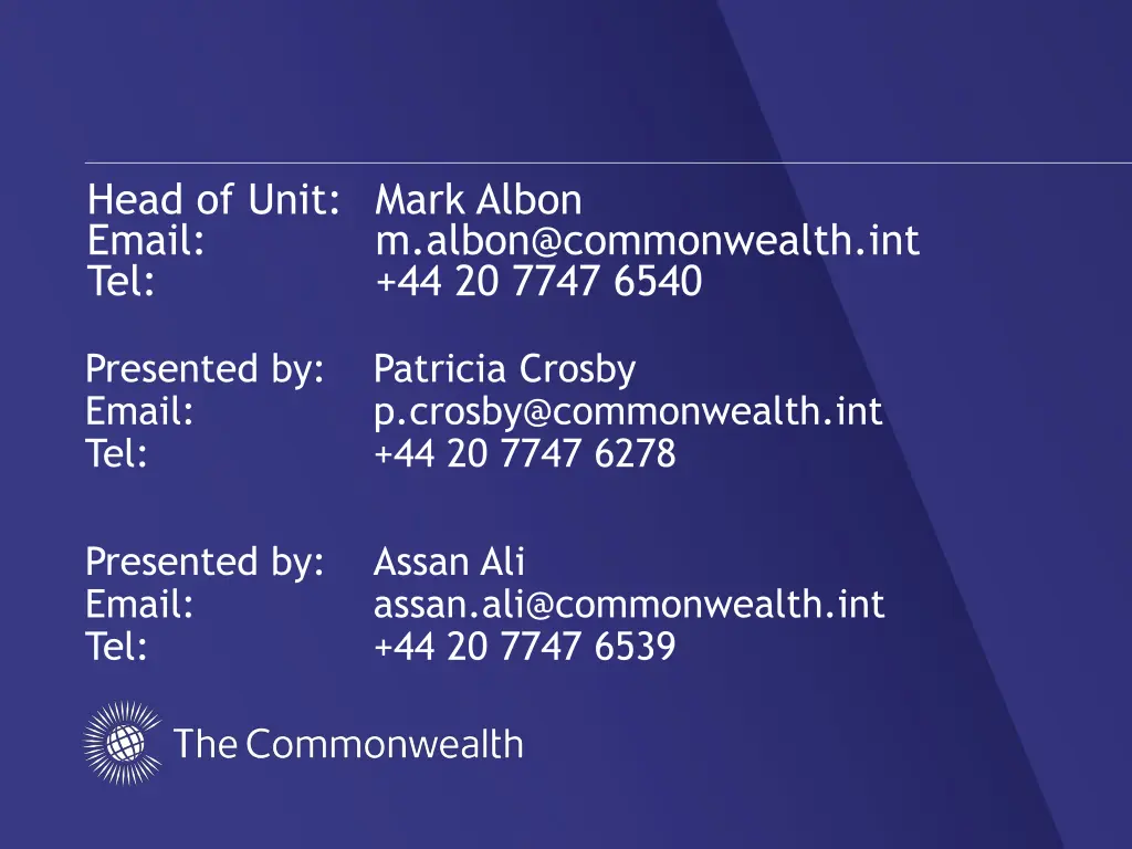 head of unit mark albon email tel