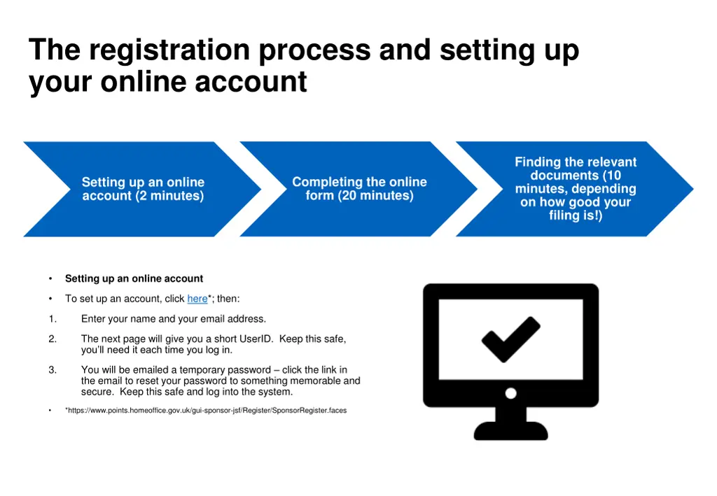 the registration process and setting up your