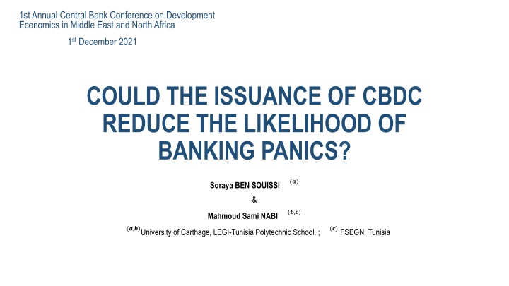 1st annual central bank conference on development