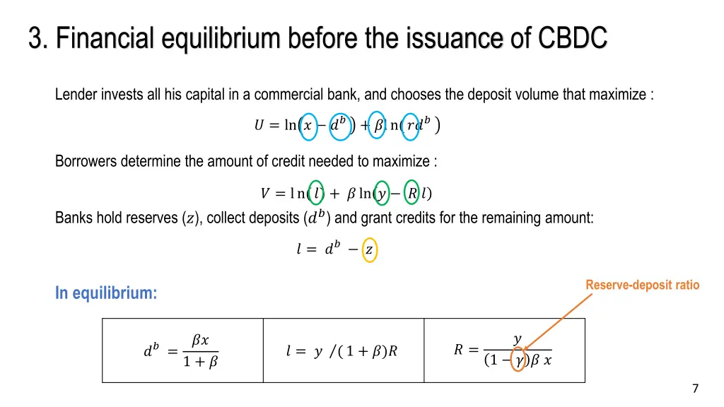 3 financial equilibrium before the issuance