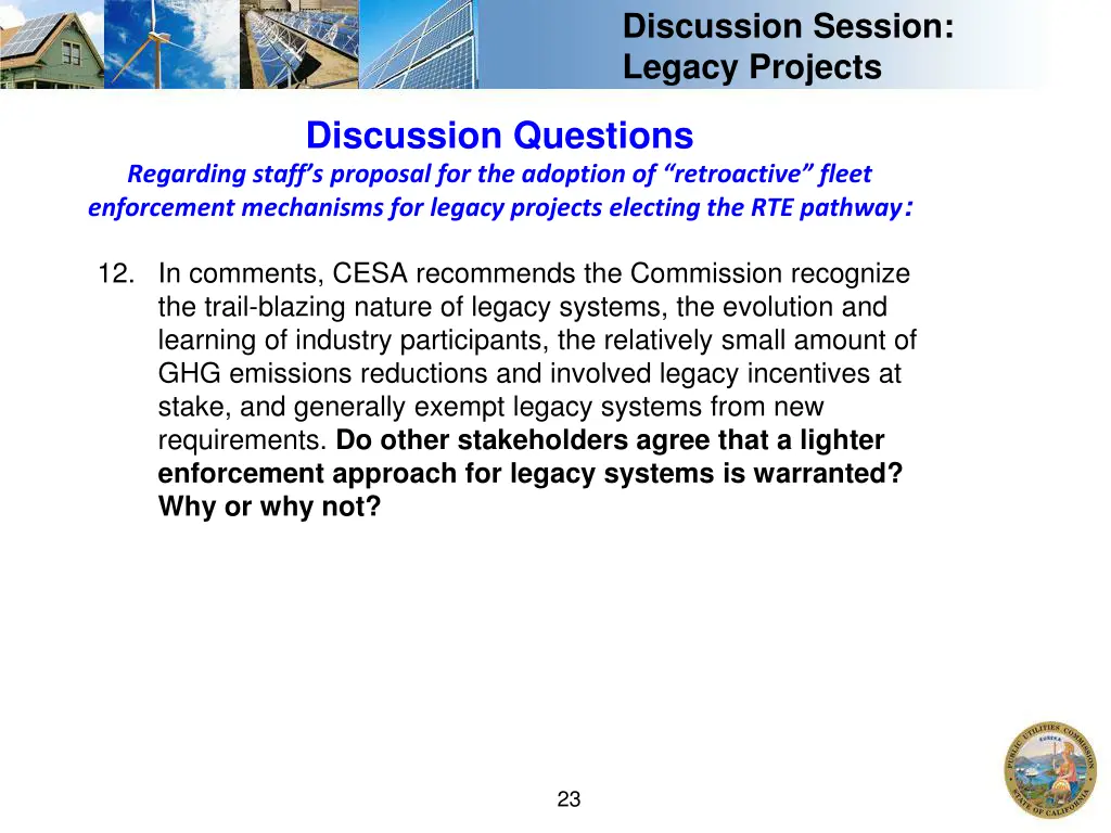 discussion session legacy projects 1