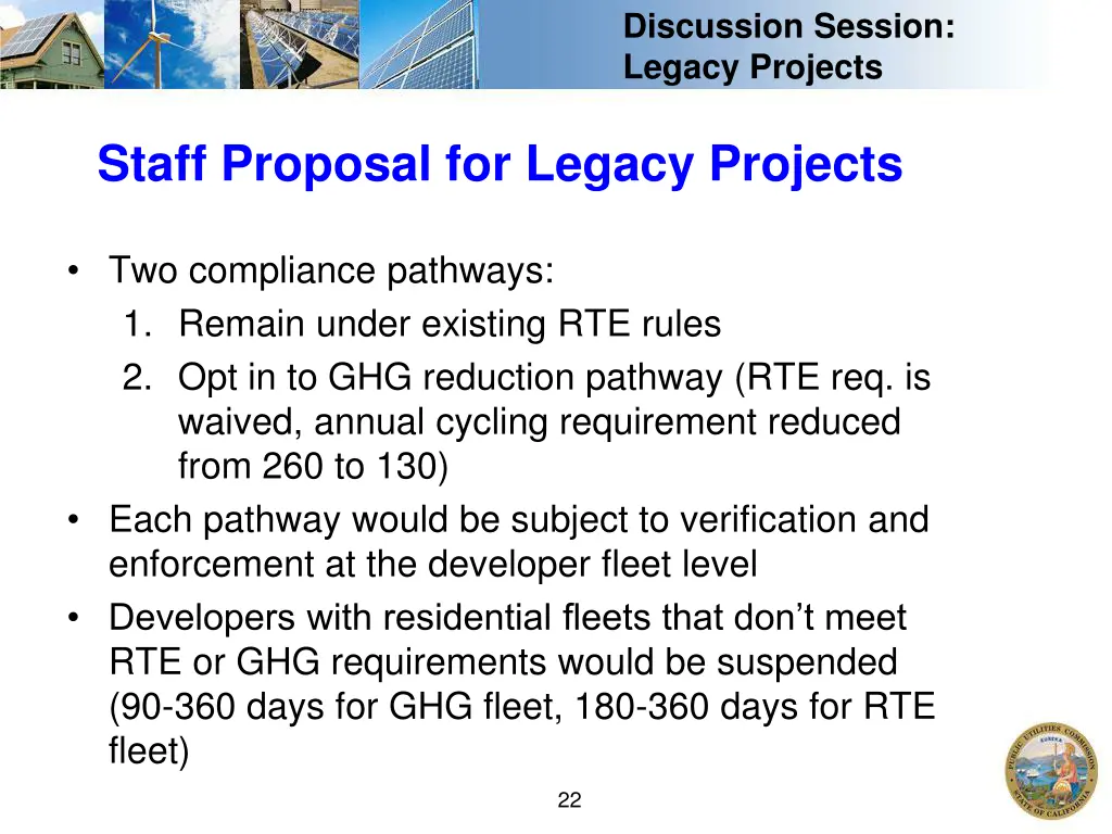 discussion session legacy projects