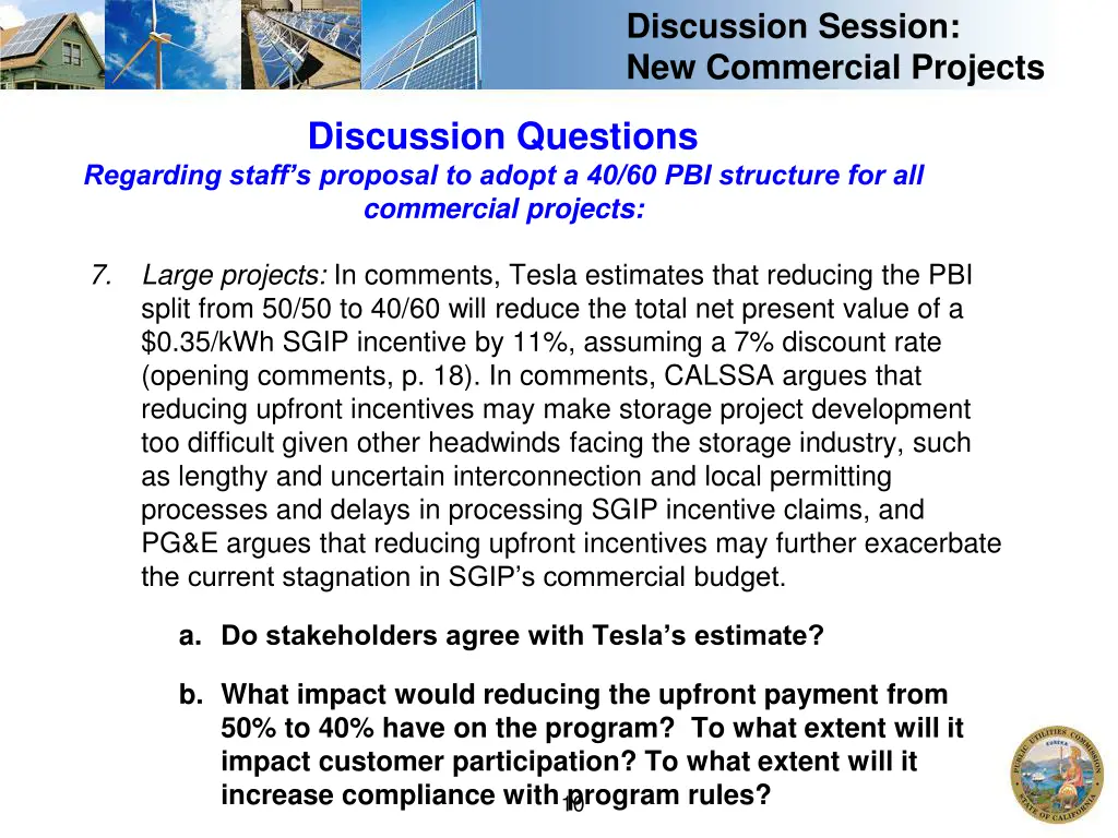 discussion session new commercial projects 8