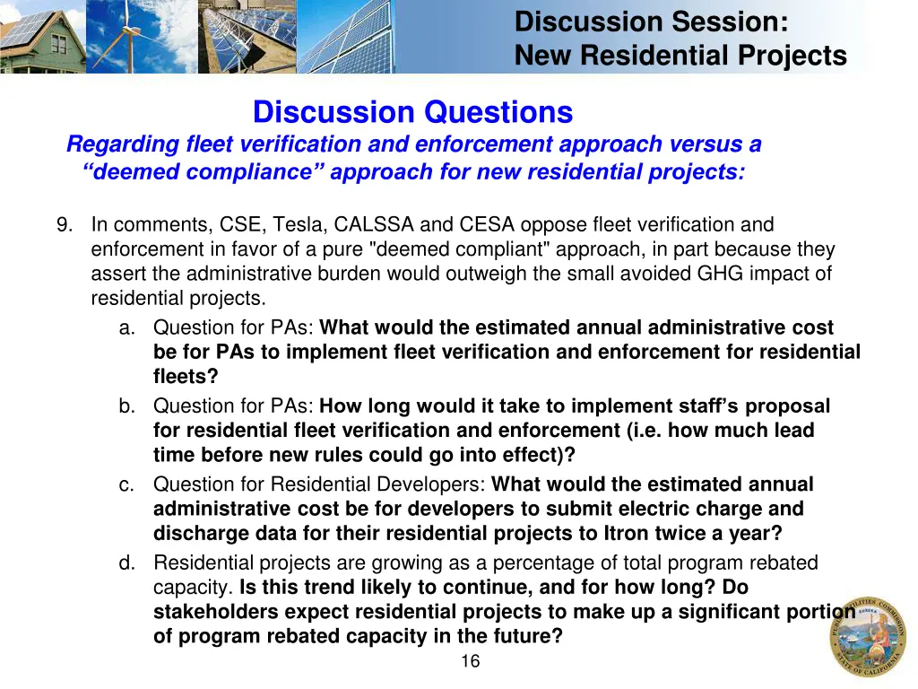 discussion session new residential projects 2