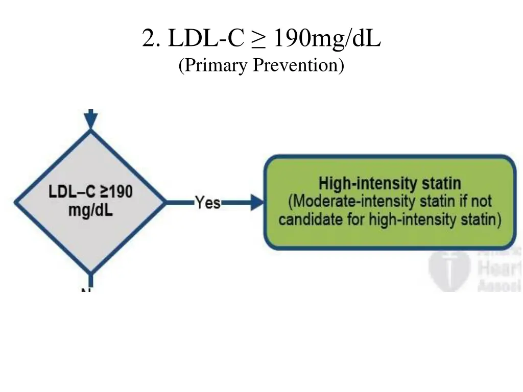 2 ldl c 190mg dl primary prevention