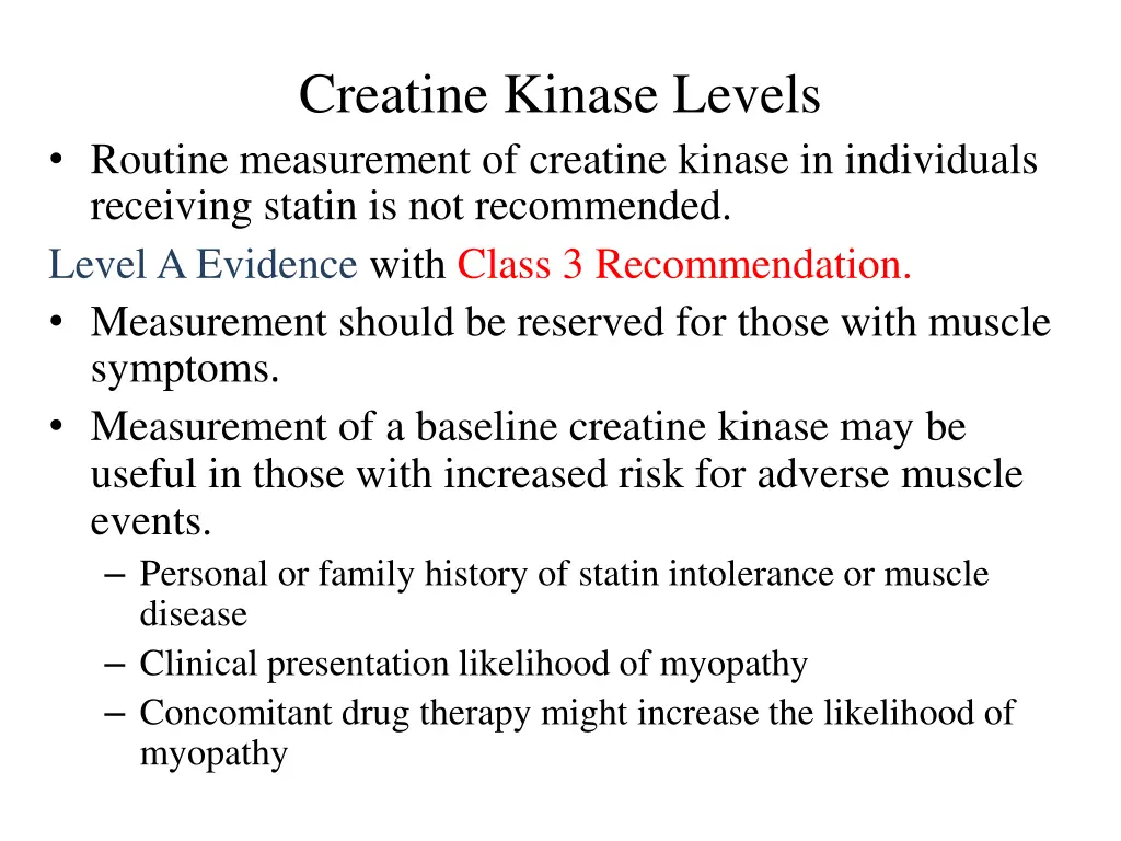 creatine kinase levels routine measurement