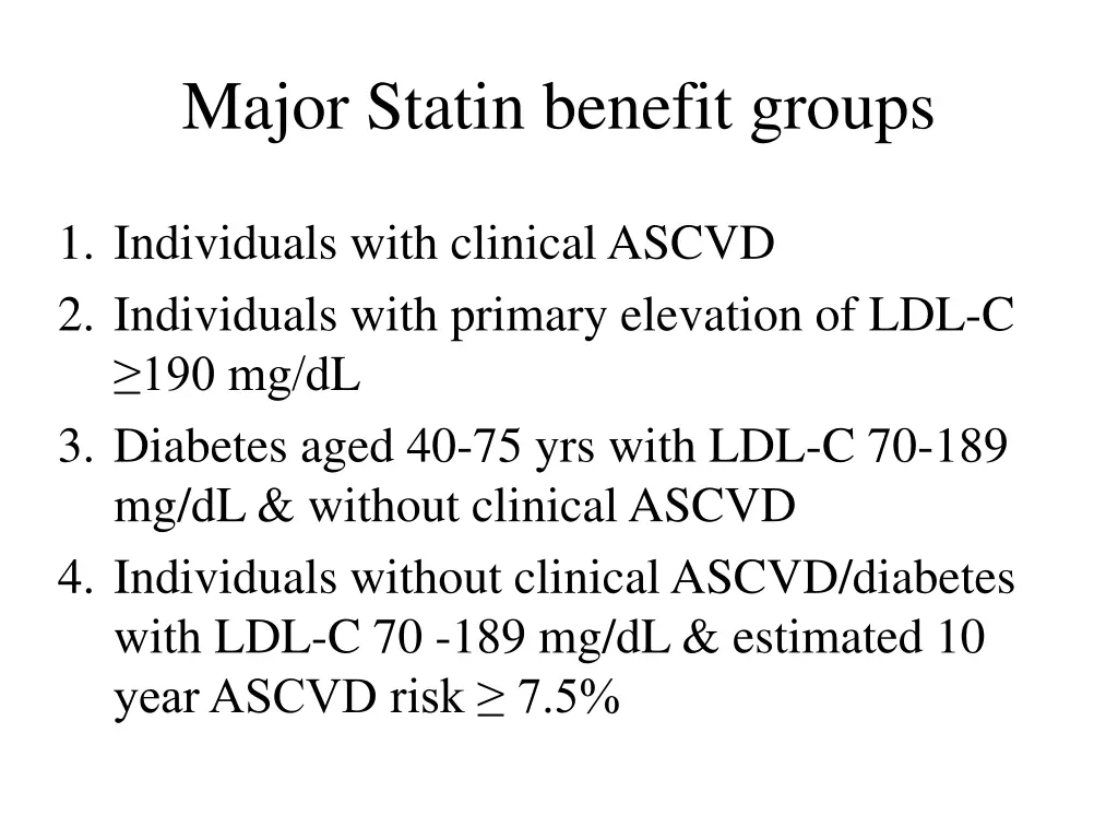 major statin benefit groups
