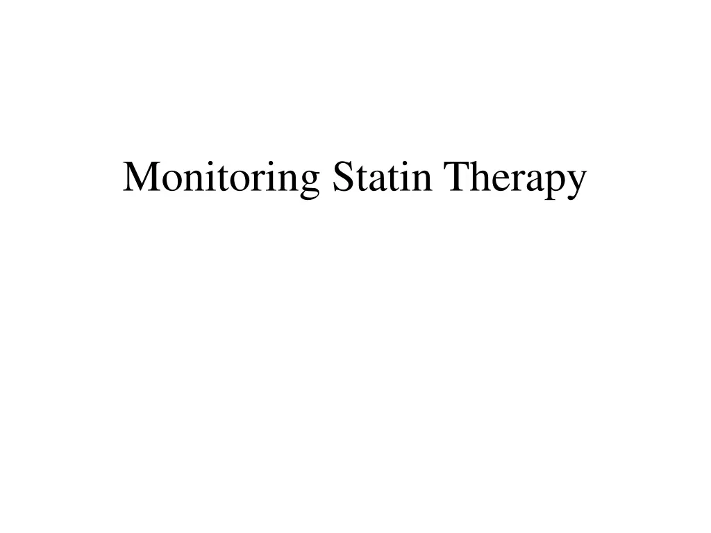 monitoring statin therapy