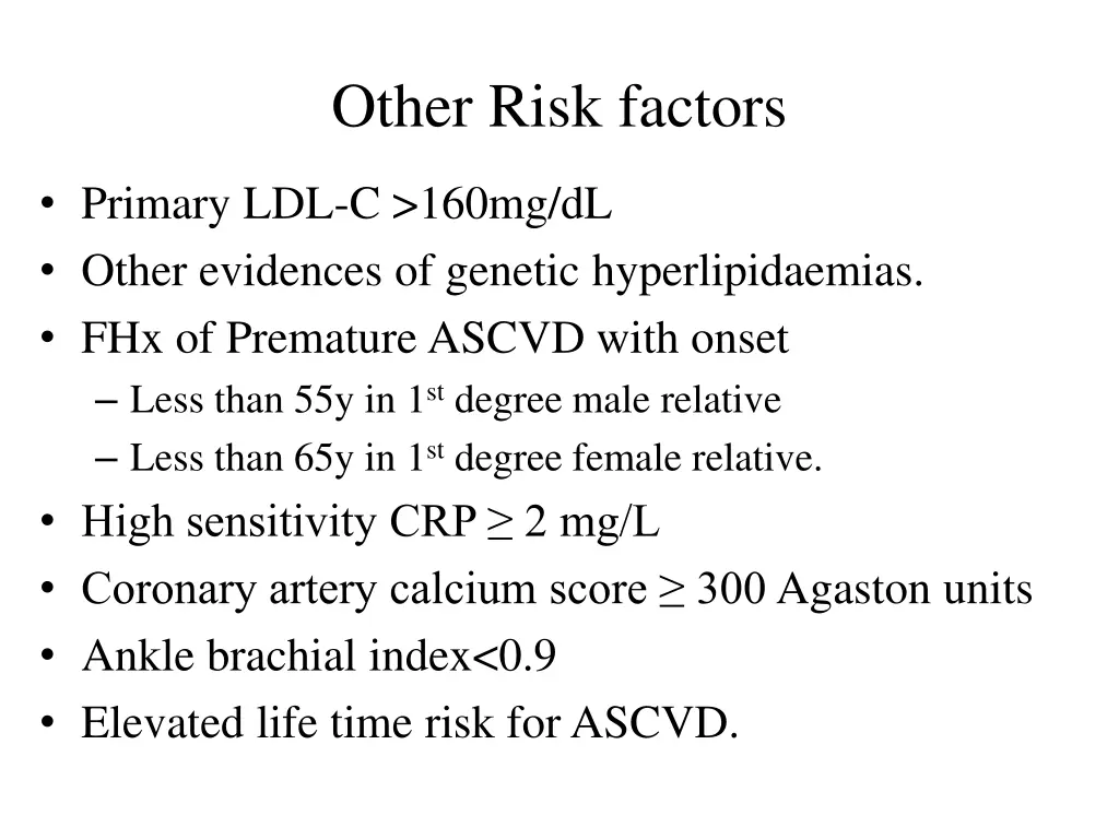 other risk factors
