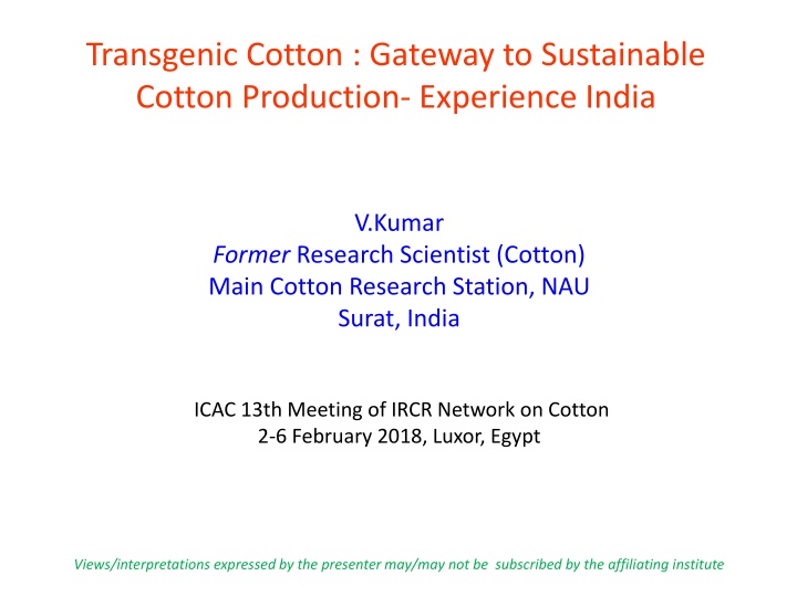 transgenic cotton gateway to sustainable cotton