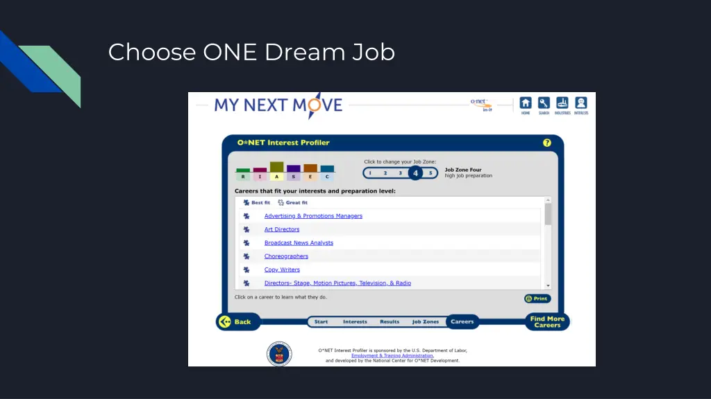 choose one dream job
