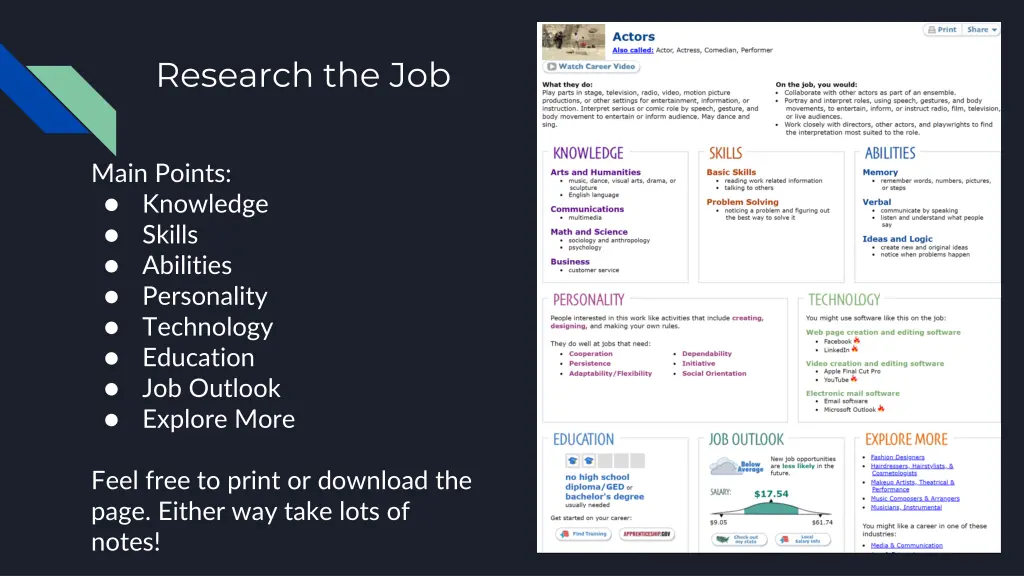 research the job