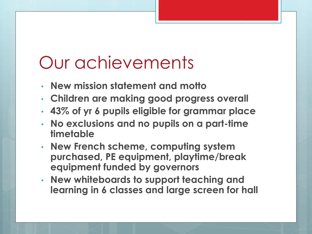 our achievements