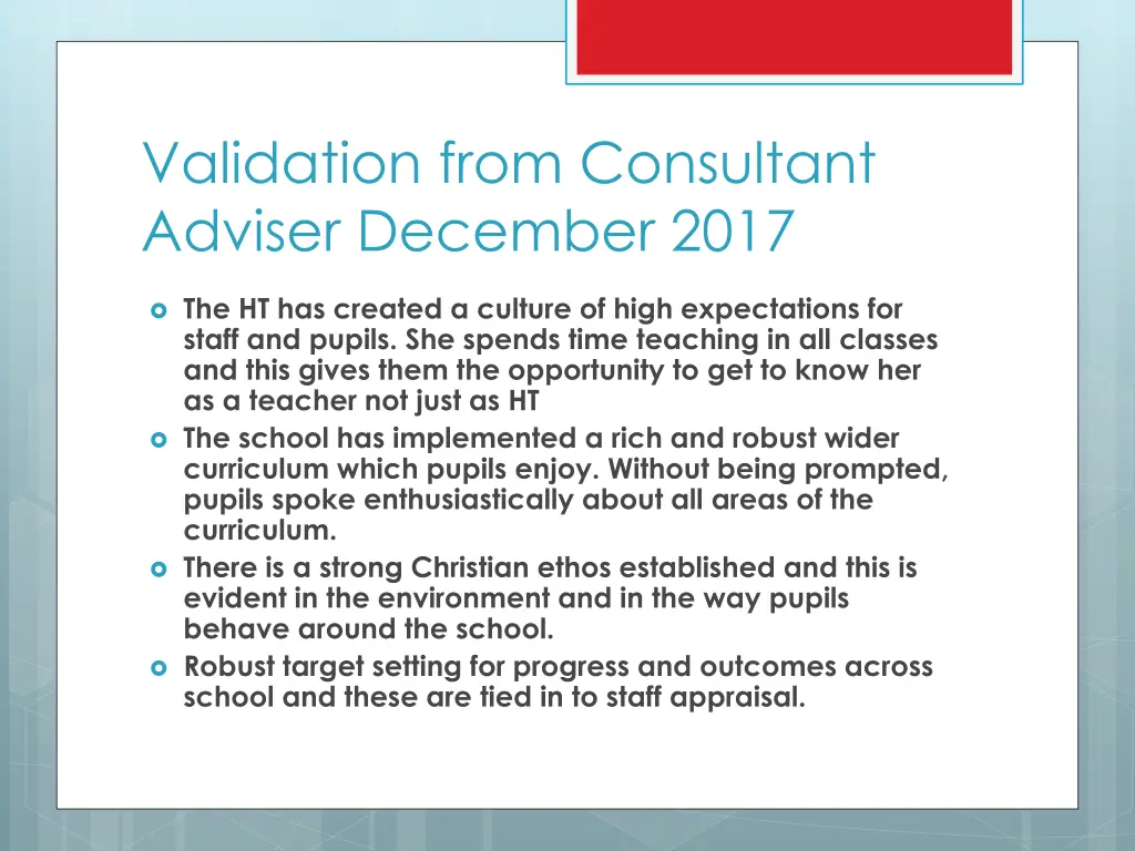 validation from consultant adviser december 2017