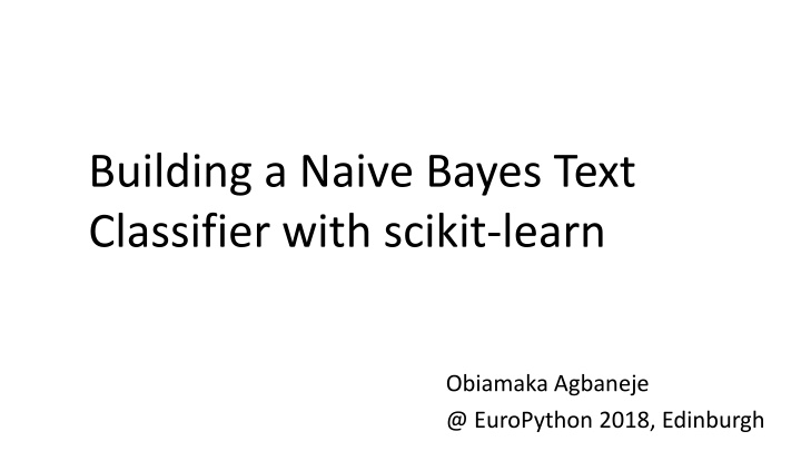 building a naive bayes text classifier with