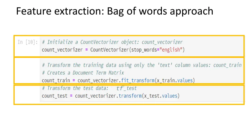 feature extraction bag of words approach