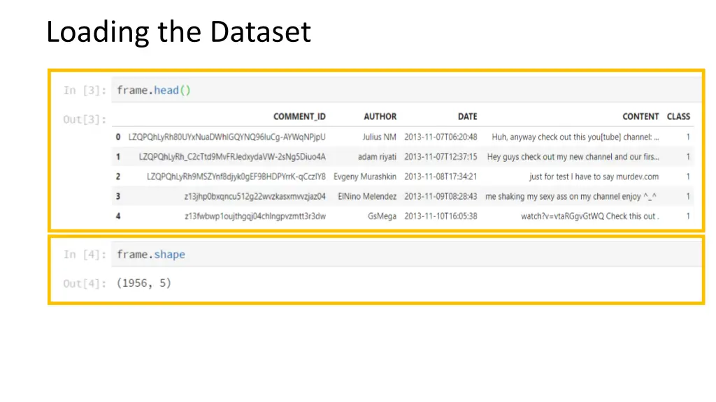 loading the dataset 1