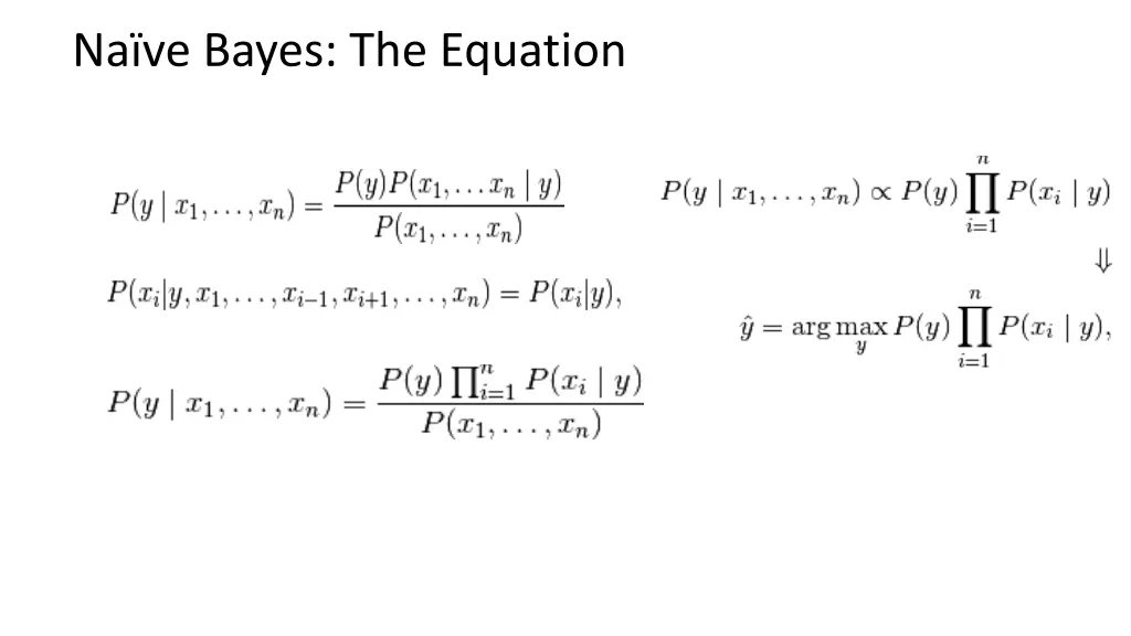 na ve bayes the equation