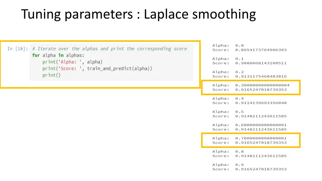 tuning parameters laplace smoothing 1