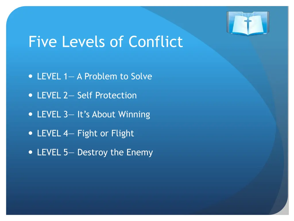 five levels of conflict