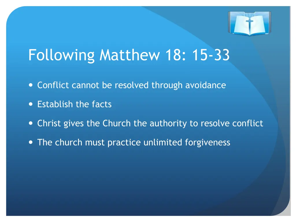 following matthew 18 15 33