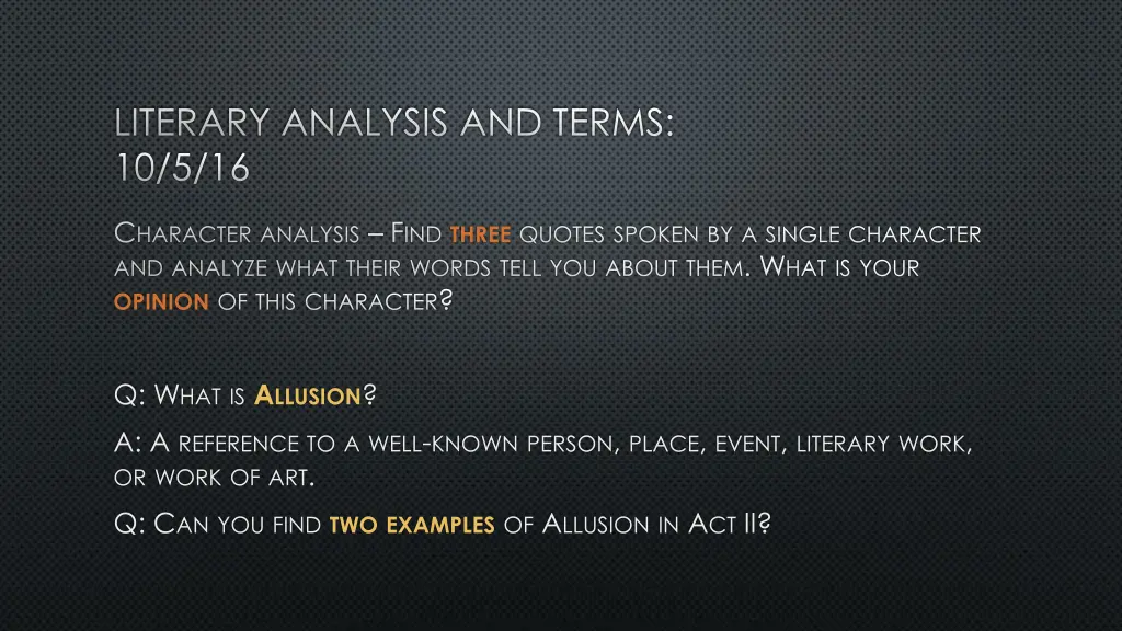 literary analysis and terms 10 5 16