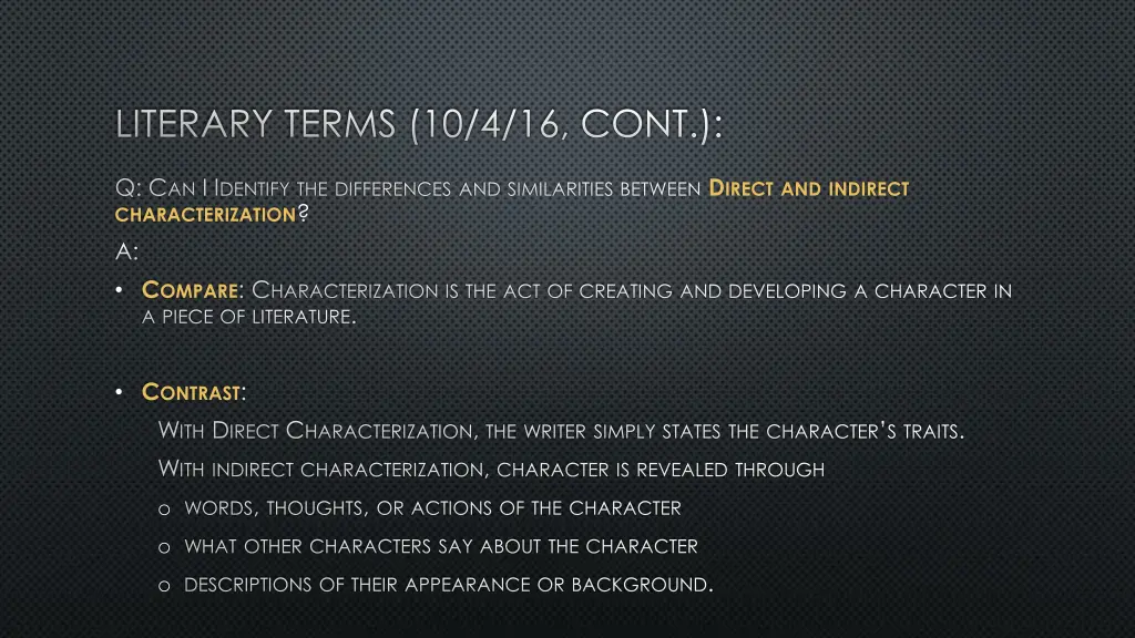 literary terms 10 4 16 cont