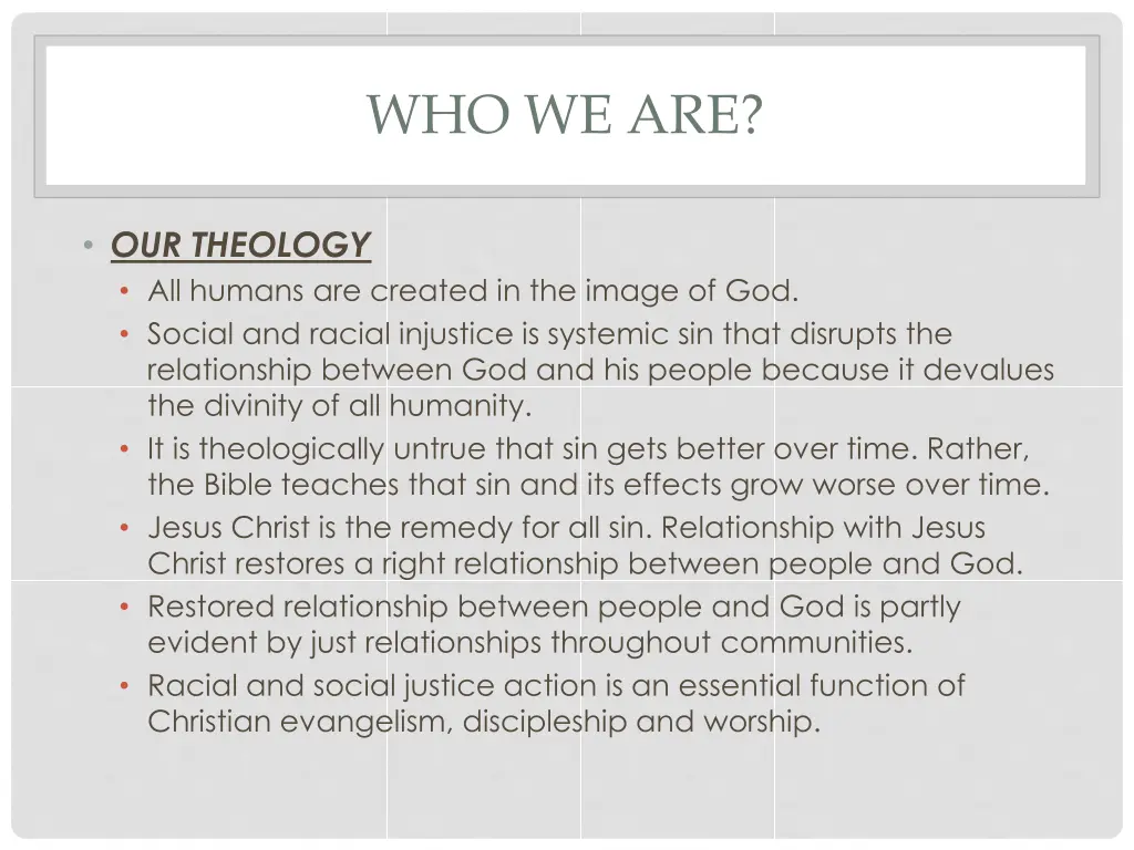 who we are 1
